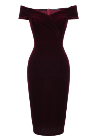 Velvet Bodycon Vintage Dress