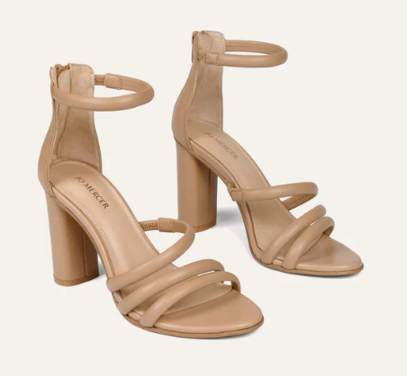 Pippin High Heel Sandals Beige Leather