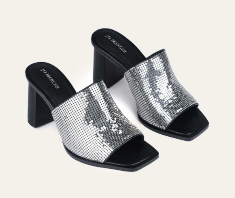 Cupid High Heel Sandals Silver Black