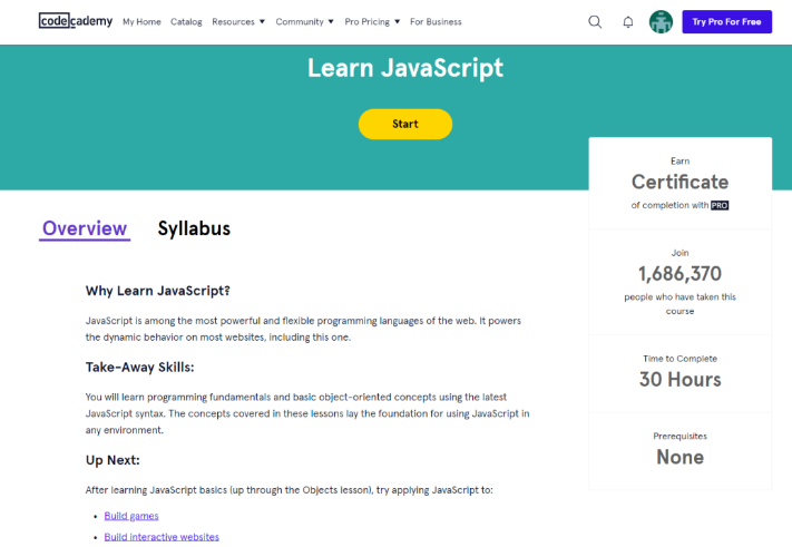 Codecademy Courses