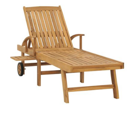 vidaXL Sun Lounger Solid Teak Wood