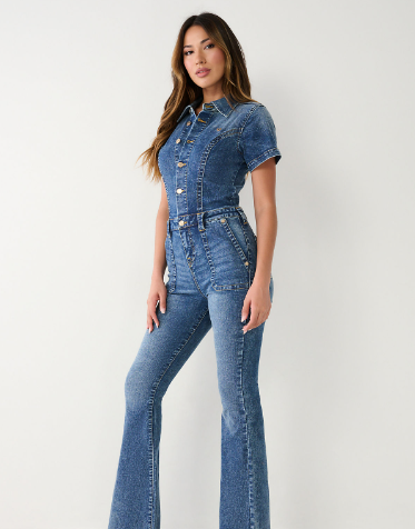 Denim Flare Jumpsuit